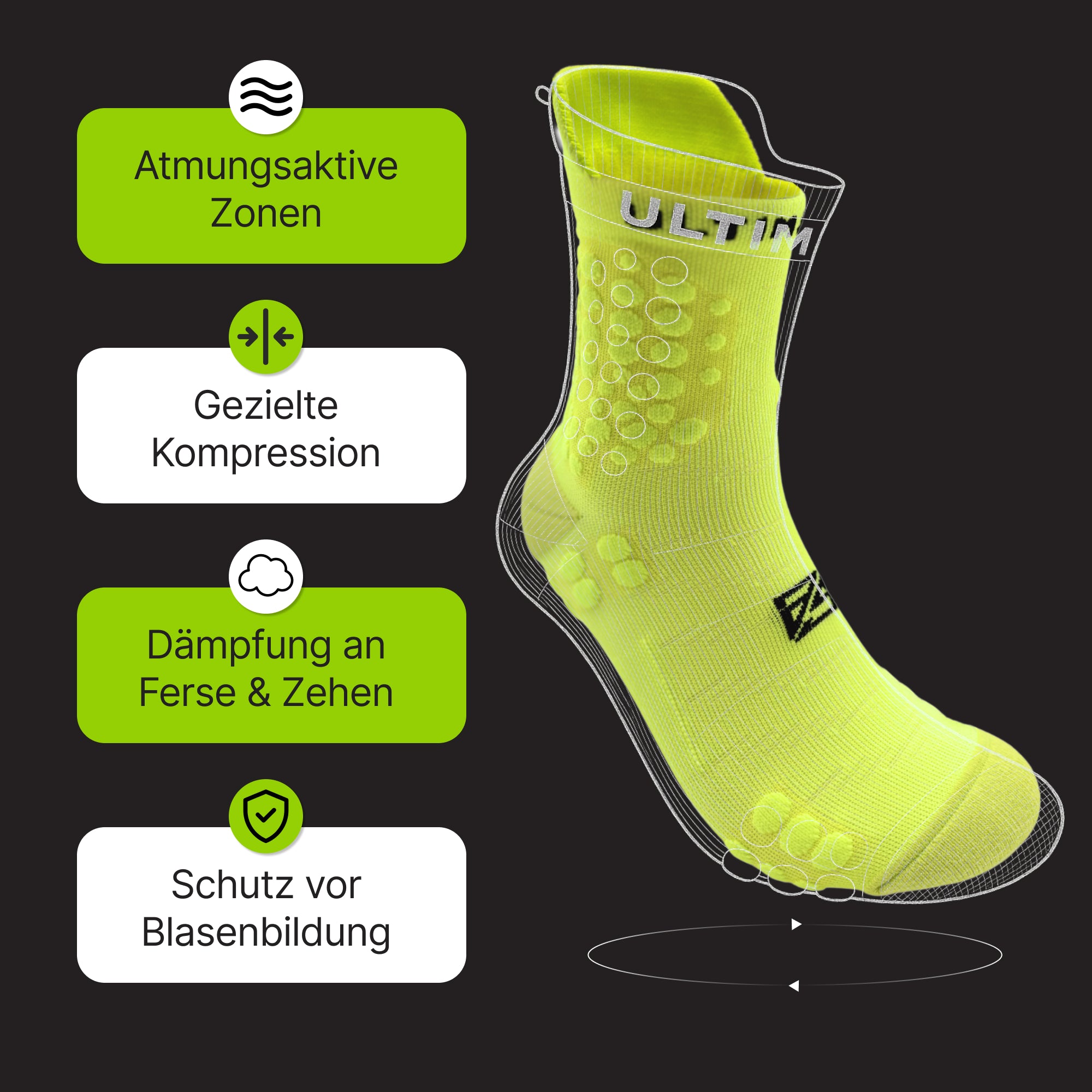 3 Paar - AS Ultimate Flow Neongelb - as ultimate - A. Stebner