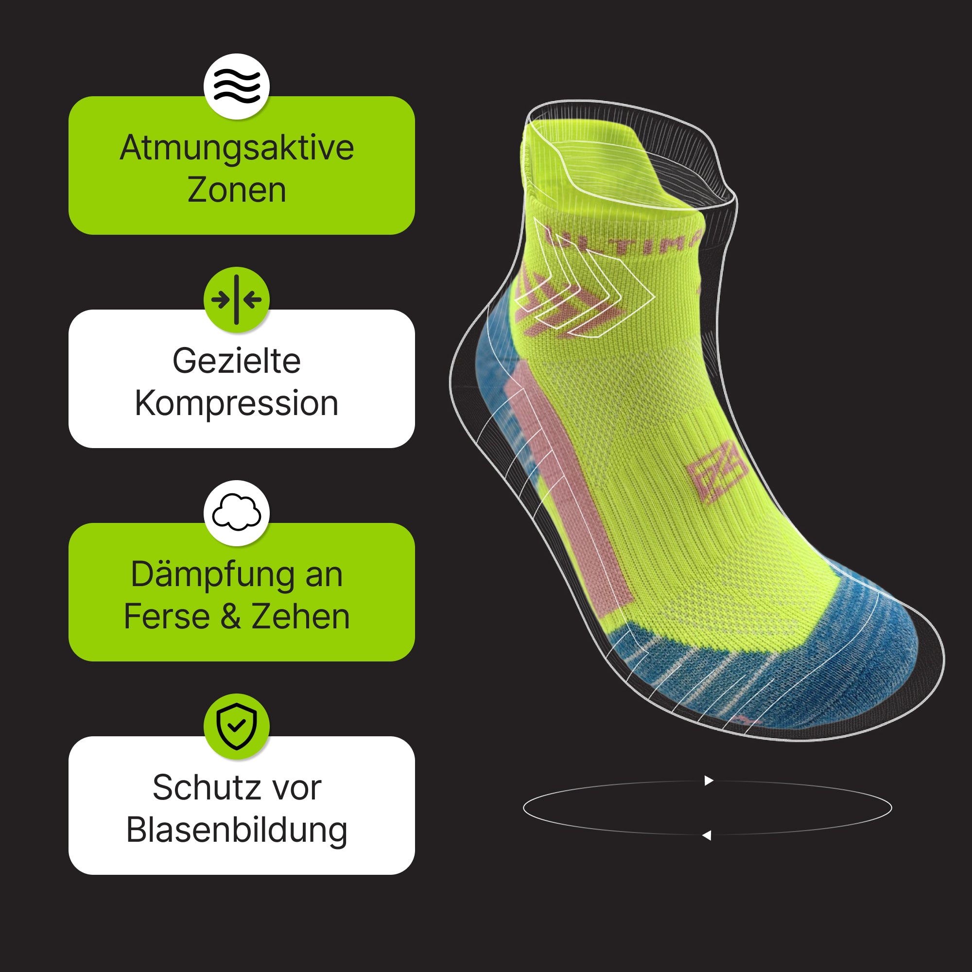 3 Paar - AS Ultimate Pace Neongelb - as ultimate - A. Stebner